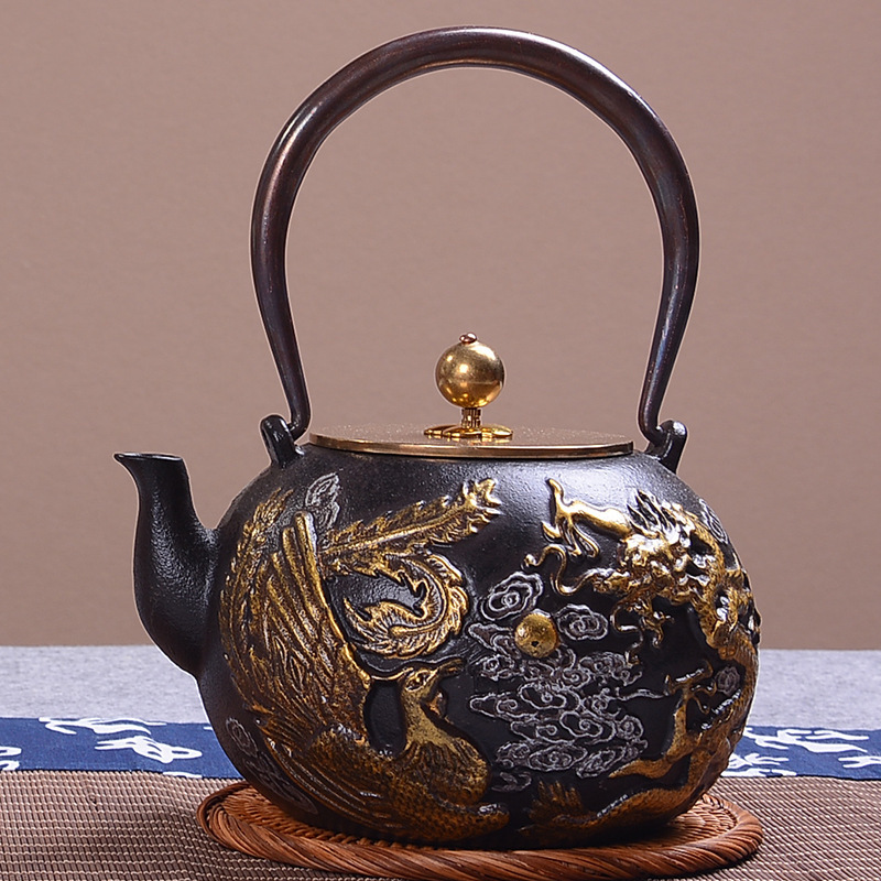 Cast Iron Corn - 1.4 日本茶ポット 絶妙な梅と竹の塗装シリーズ 鋳鉄ケトル 沸騰水セット ポット