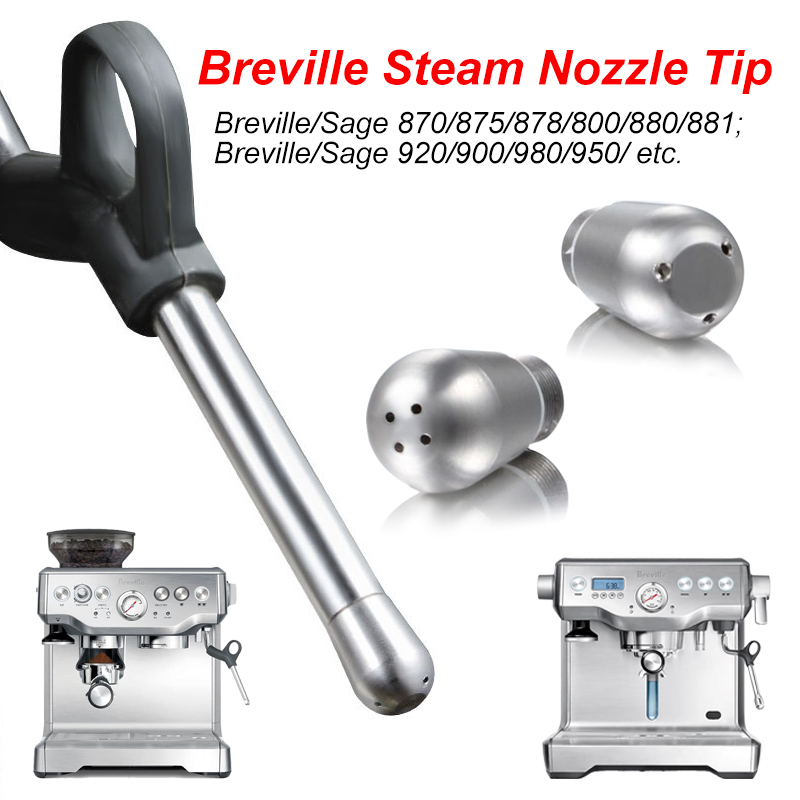 Breville Espresso Bes870 - コーヒーメーカースチームノズル 3/4 穴ノズルミルクフォームスパウトスチームワンド先端セージ Breville 870/875/878/920/980 エスプレッソマシン