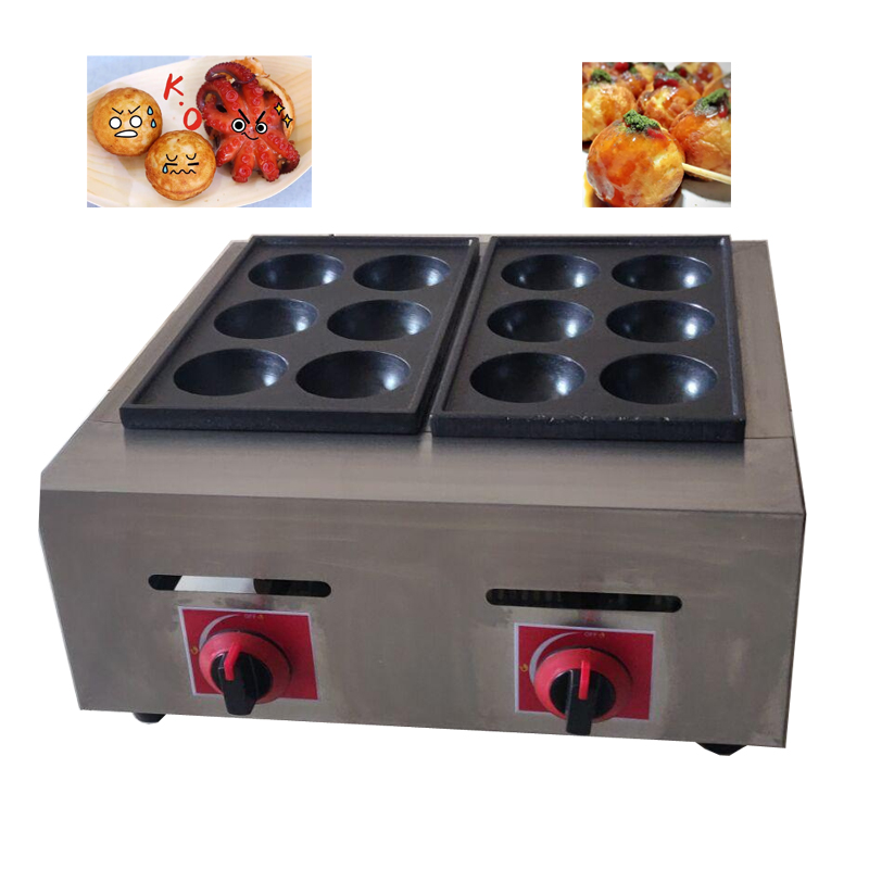 Takoyaki Grill Plate - 業務用電気/ガス式フィッシュボールグリル、焦げ付き防止鋳鉄プレート付きたこ焼き器、フィッシュボールメーカー
