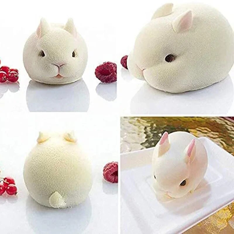シリコン製うさぎ型フォンダンバニー型 6個取り ムースケーキ - Bunny Cake Mold のレビューと価格