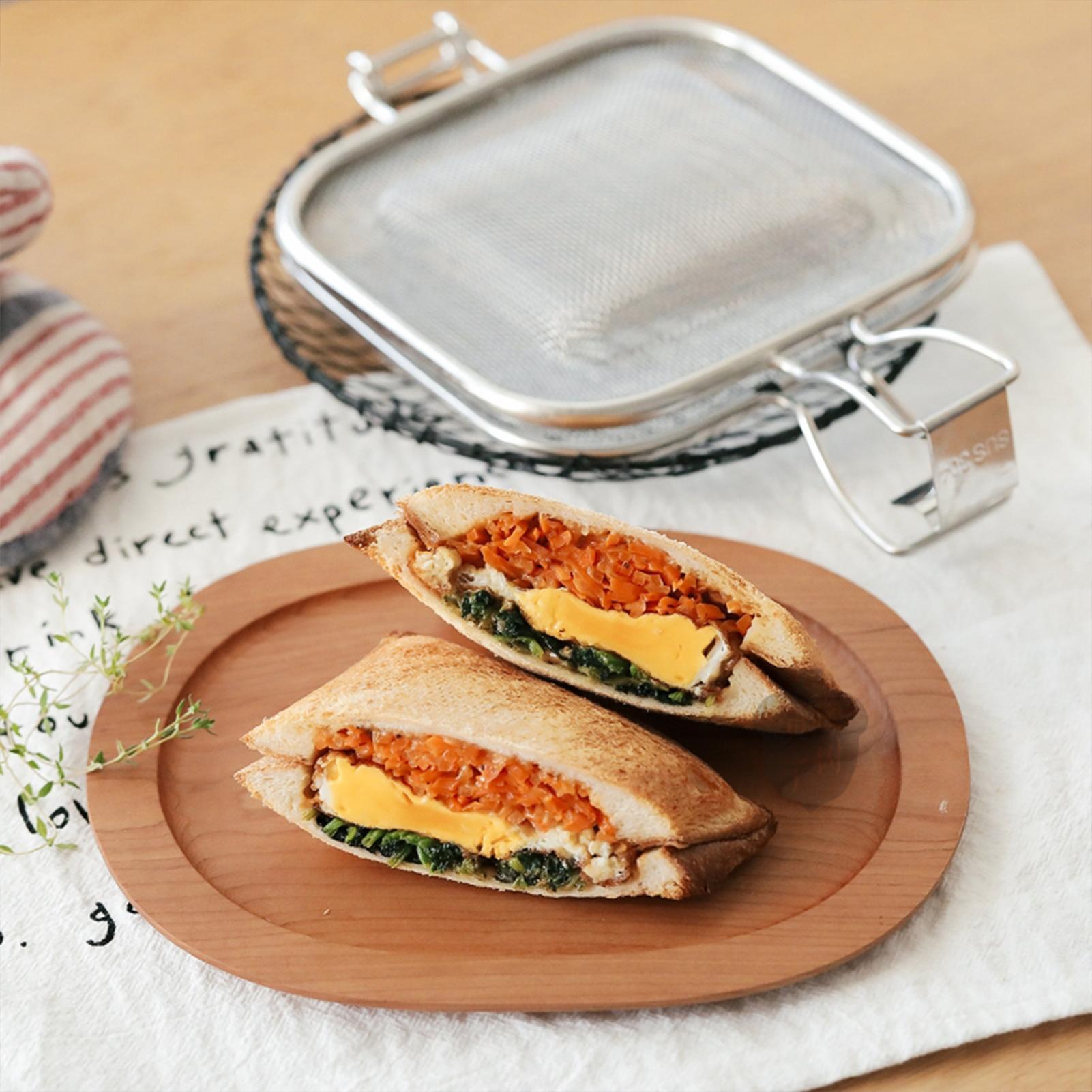 ステンレス製サンドイッチプレス、円形デザイン、DIYトースト - Hot Dog Press のレビューと価格