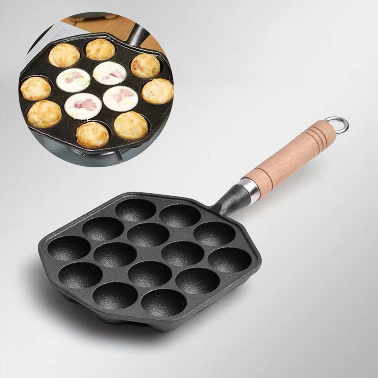 取り外し可能なハンドル付きの焦げ付き防止の鋳鉄鍋,タコ,肉用 - Takoyaki Grill Plate のレビューと価格