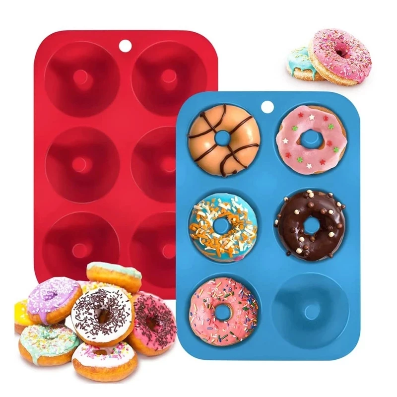 6 穴シリコーンドーナツ型ベーキングパンノンスティックベーキ - Donut Mold Silicone のレビューと価格