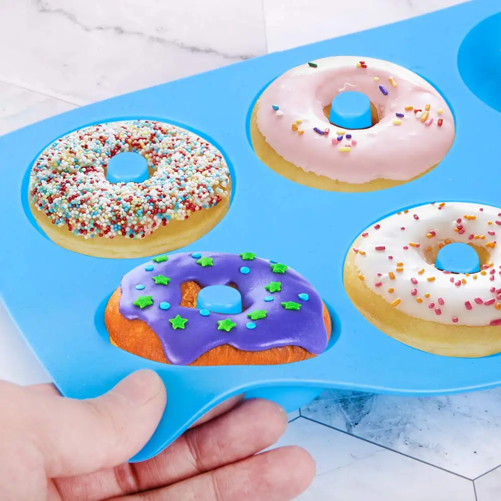 6 穴シリコーンドーナツ型ベーキングパンノンスティックベーキ - Donut Mold Silicone のレビューと価格