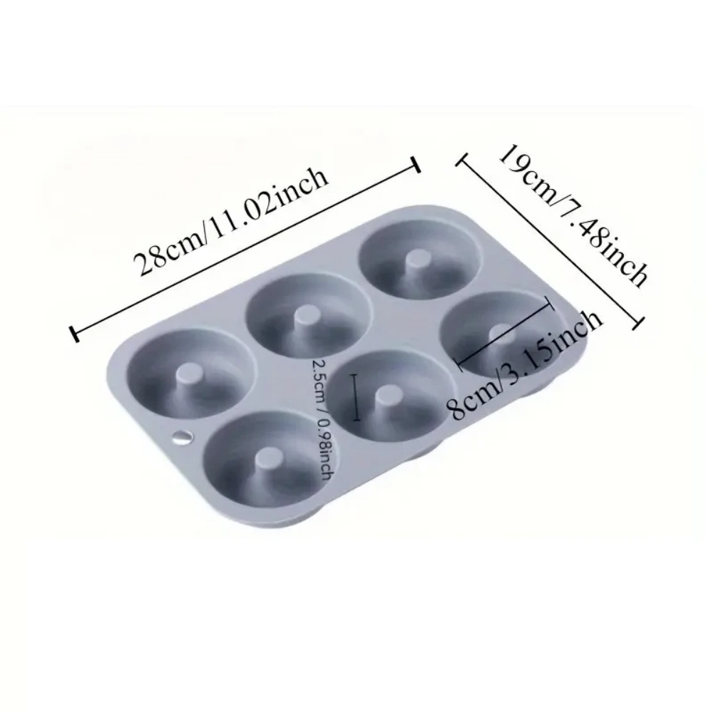 6穴ベーキングモールド食品グレードシリコーンノンスティックド - Donut Mold Silicone のレビューと価格