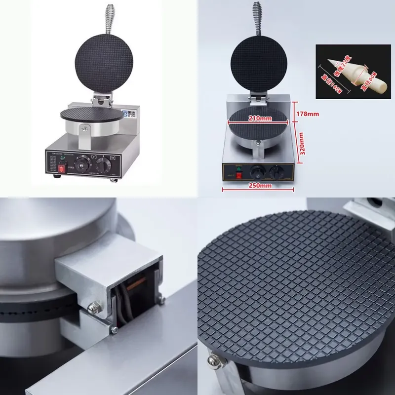 TEBAK工場製スナックマシン電気ワッフルメーカー、アイスク - Waffle Cone Maker のレビューと価格