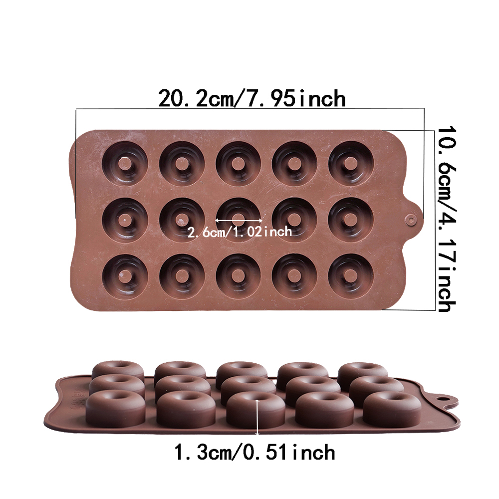 1pc 15 穴ドーナツ型 DIY ノンスティックシリコンモ - Donut Mold Silicone のレビューと価格