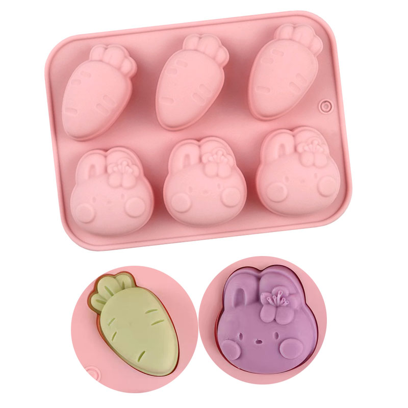 漫画シリコーン型ウサギニンジンクッキーチョコレートキャンディ - Bunny Cake Mold のレビューと価格