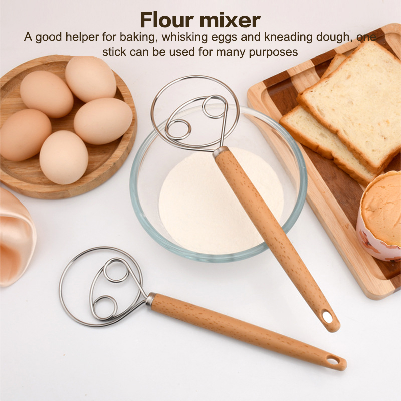 新製品・10インチステンレス製ハンドミキサー、木製ハンドル付 - Danish Pancake Pan のレビューと価格