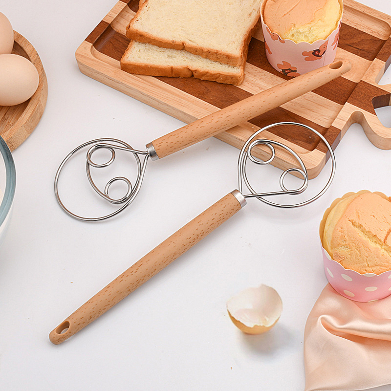 新製品・10インチステンレス製ハンドミキサー、木製ハンドル付 - Danish Pancake Pan のレビューと価格