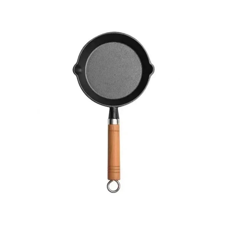 20cm 鋳鉄製フライパン 木製ハンドル付き – 無塗装プレ - Egg Waffle Pan のレビューと価格