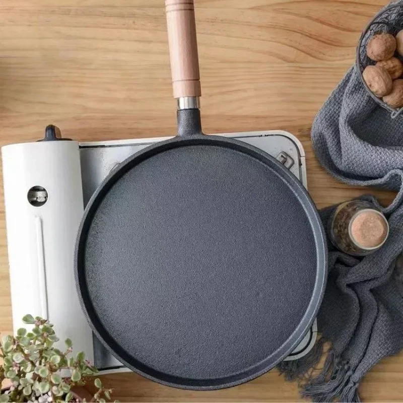 20cm 鋳鉄製フライパン 木製ハンドル付き – 無塗装プレ - Egg Waffle Pan のレビューと価格